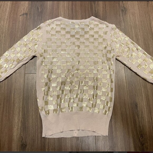 French Connection Sequin Cotton Cardigan Sweater, Size S/M - Picture 6 of 6